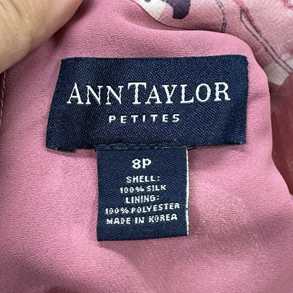 Vintage Ann Taylor Silk Floral Midi Dress PSize 8P Y2K Occasion Romantic Church - Picture 3 of 16